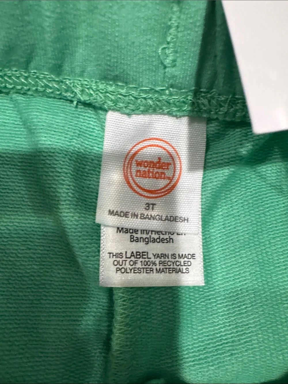 wonder nation Green Shorts and Striped Tee Set